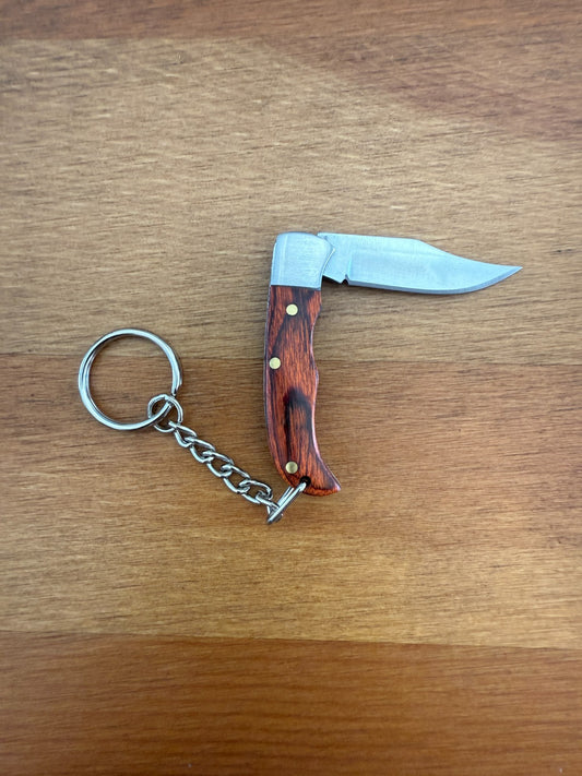 Keychain Mini Navaja 1.5" Stainless Steel Blade Slipjoint Wood Scales From Spain