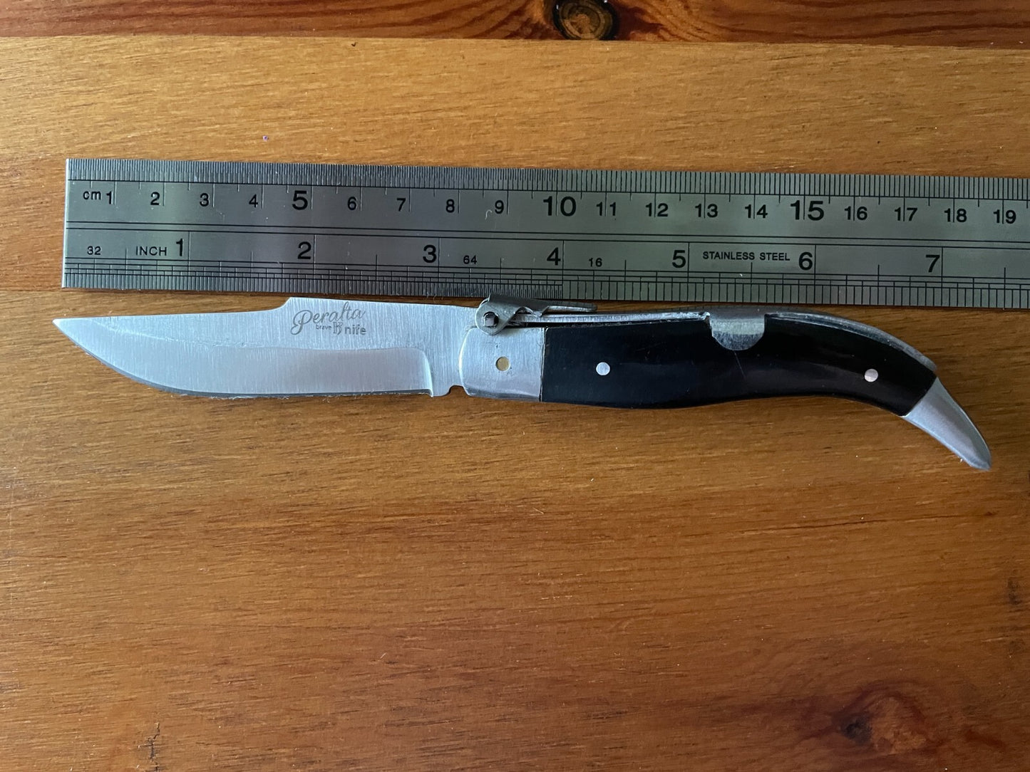 3.14” Spanish Navaja Teja Albacete Pocket Knife Buffalo Horn Scales - USA Seller