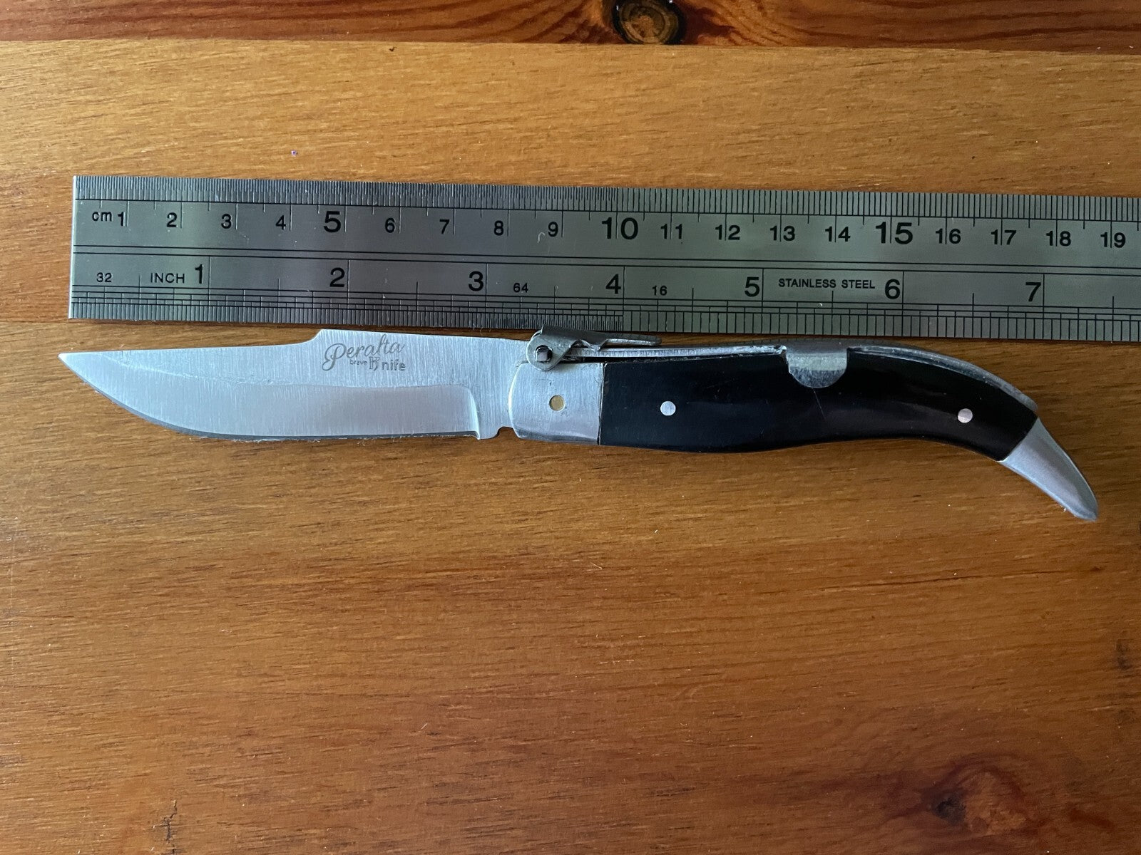3.14” Spanish Navaja Teja Albacete Pocket Knife Buffalo Horn Scales - USA Seller