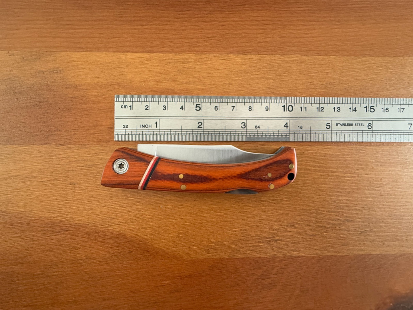 Folding Knife 7.5 cm (3 in) Stainless Steel Blade Lockback Pakkawood Handle