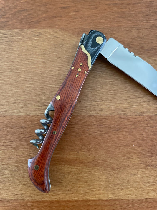 3.54” Navaja Laguiole Folding Pocket Knife Red Stamina/Mikarta Handle Corkscrew