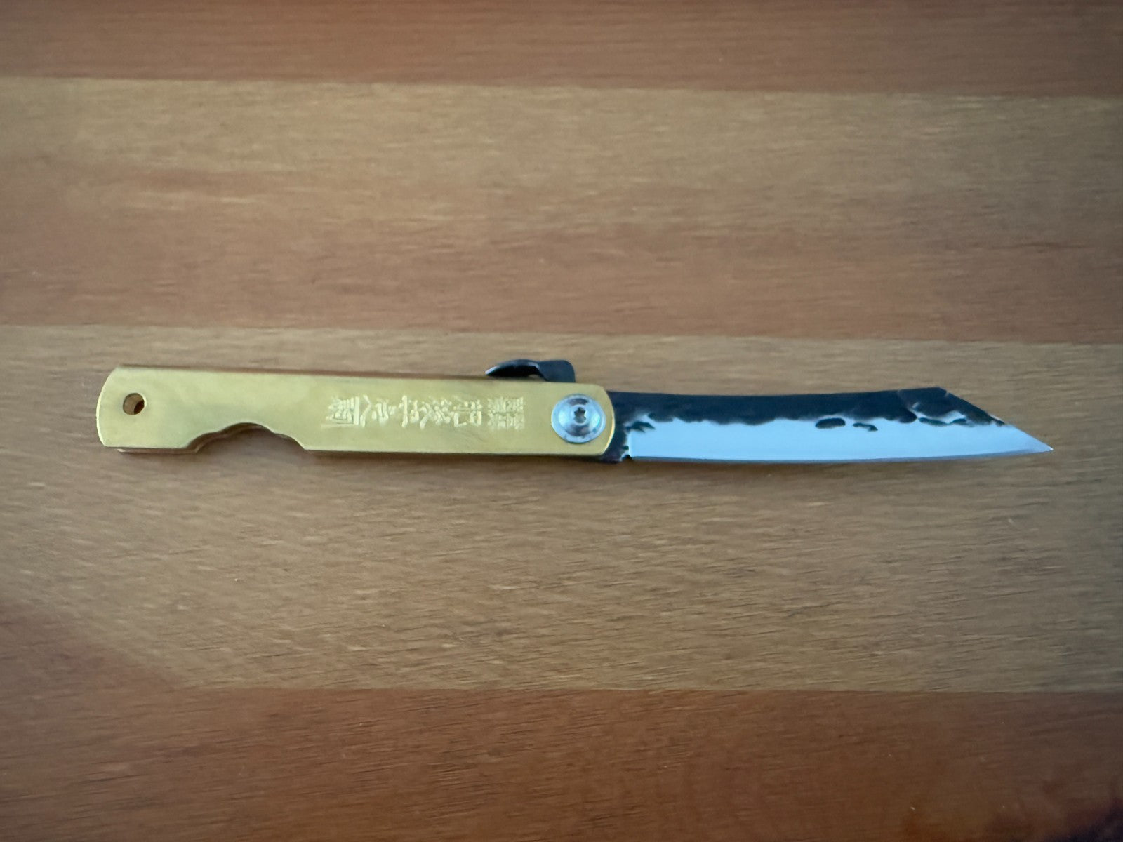 3" Navaja Higonokami Knife Brass Handle with Stainless Blade and Sheath