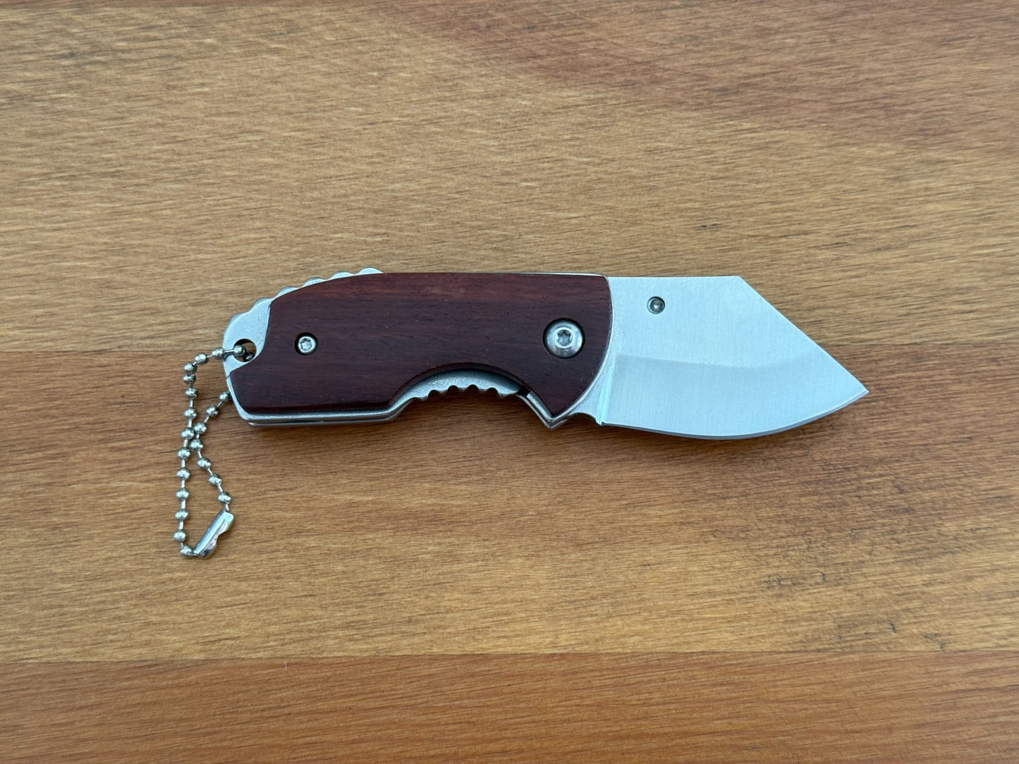 1.8" Blade Navaja Small Pocket Knife Stainless Wood Scales Liner Lock Keychain