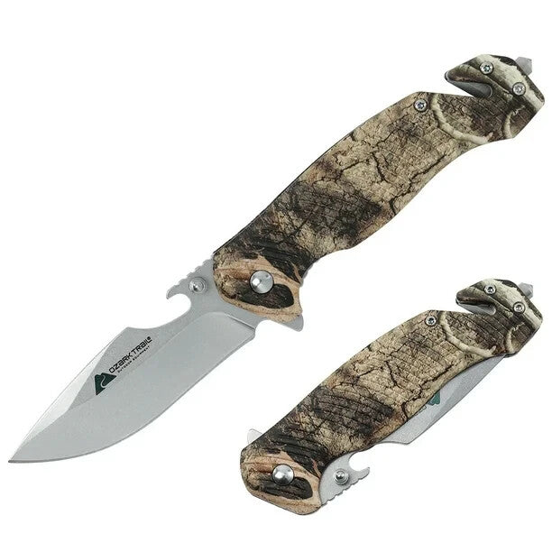 3.25 inch Blade Ozark Trail Folding Pocket Knife Camouflage Liner Lock w/ Tools