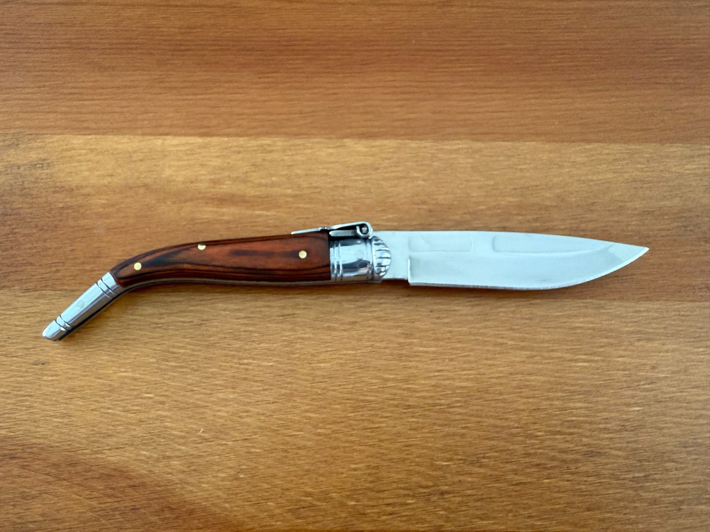 3” Sevillana Style Navaja Pocket Knife Red Wood Scales From Spain - NO Ratchet