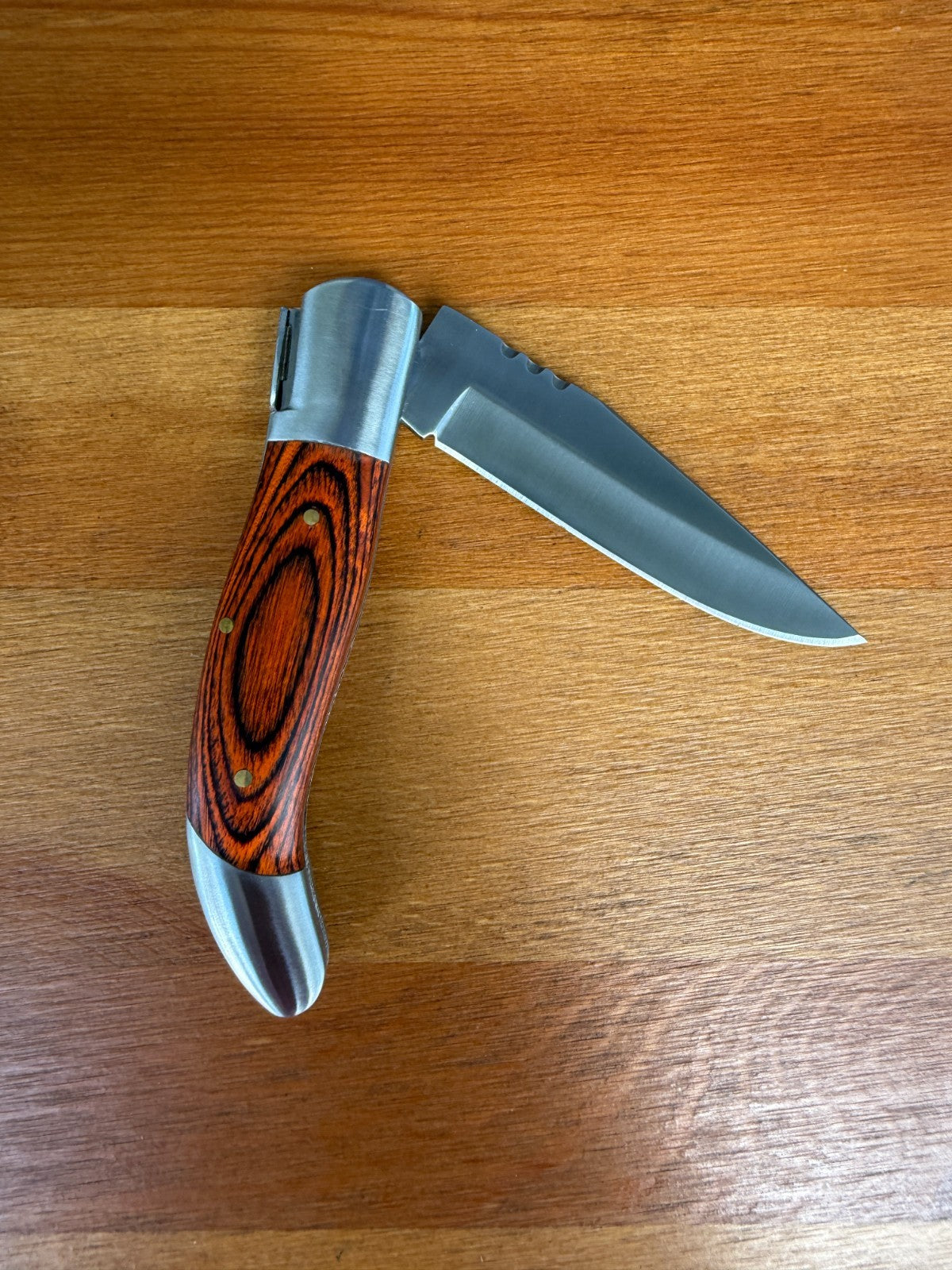 3.5” Stainless Steel Blade Navaja Laguiole Inox Folding Pocket Knife Wood Scales