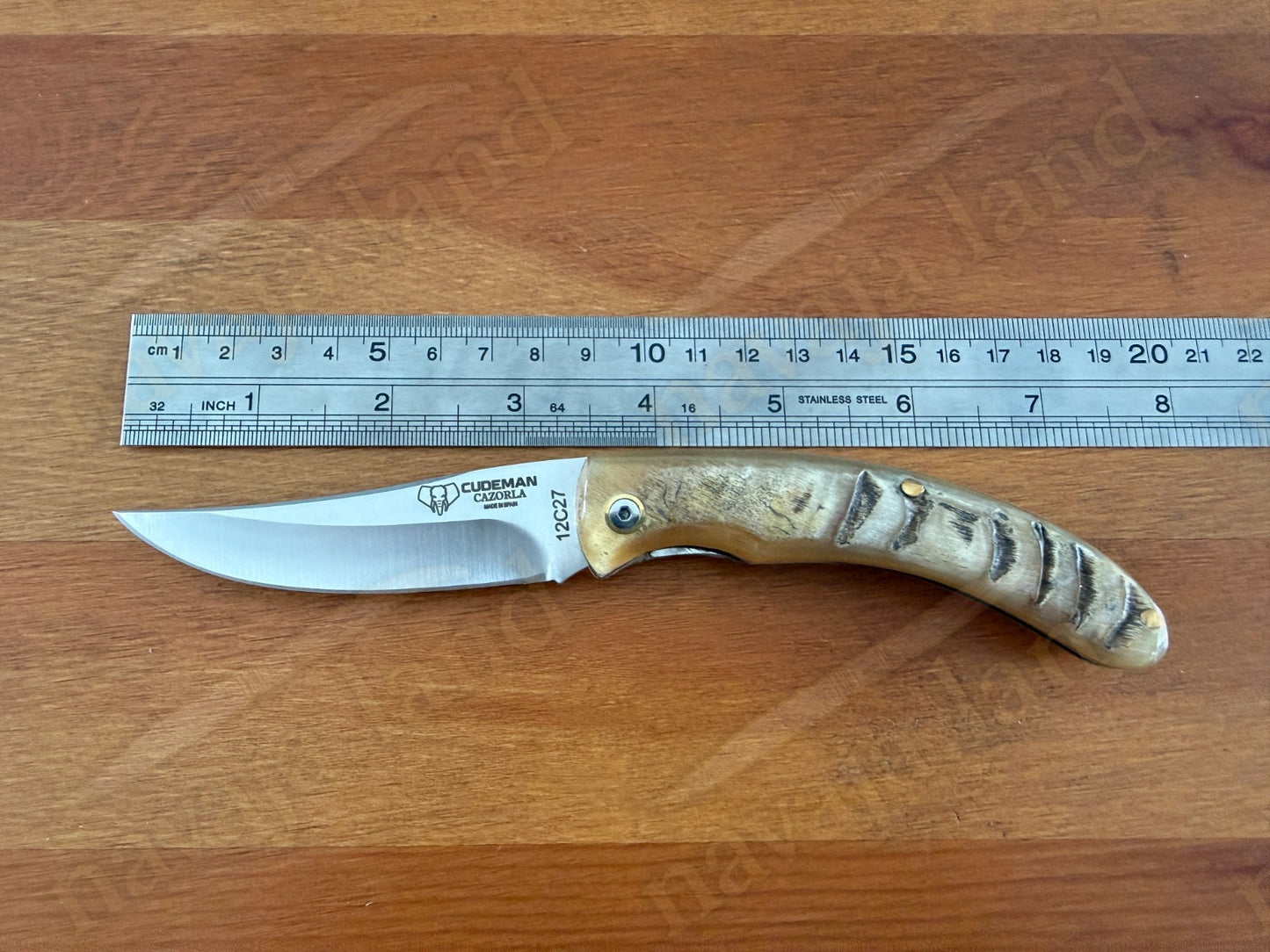 Cudeman Cazorla Folding Knife – 3.35 in Sandvik 12C27 Steel | Ram Horn Handle