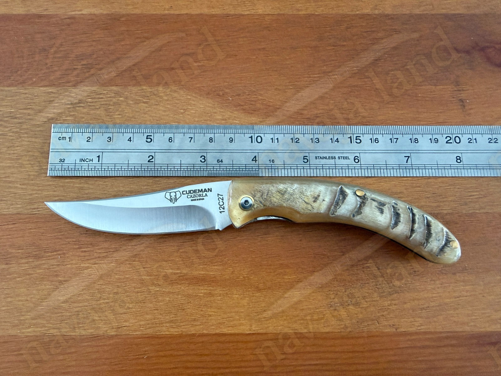 Cudeman Cazorla Folding Knife – 3.35 in Sandvik 12C27 Steel | Ram Horn Handle