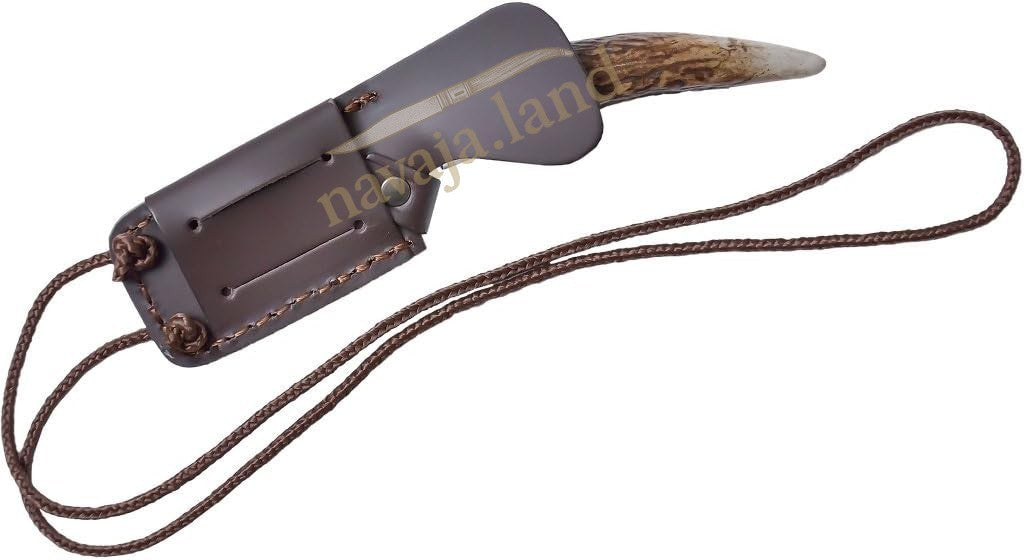 Joker Topo Hunting Knife Genuine Deer Horn Handle Leather Sheath Handmade Spain