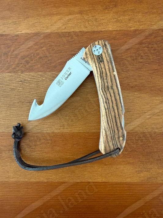 Joker Cocker Hunting Skinning Folding Knife 3.54” MOVA Blade Bocote Wood Handle