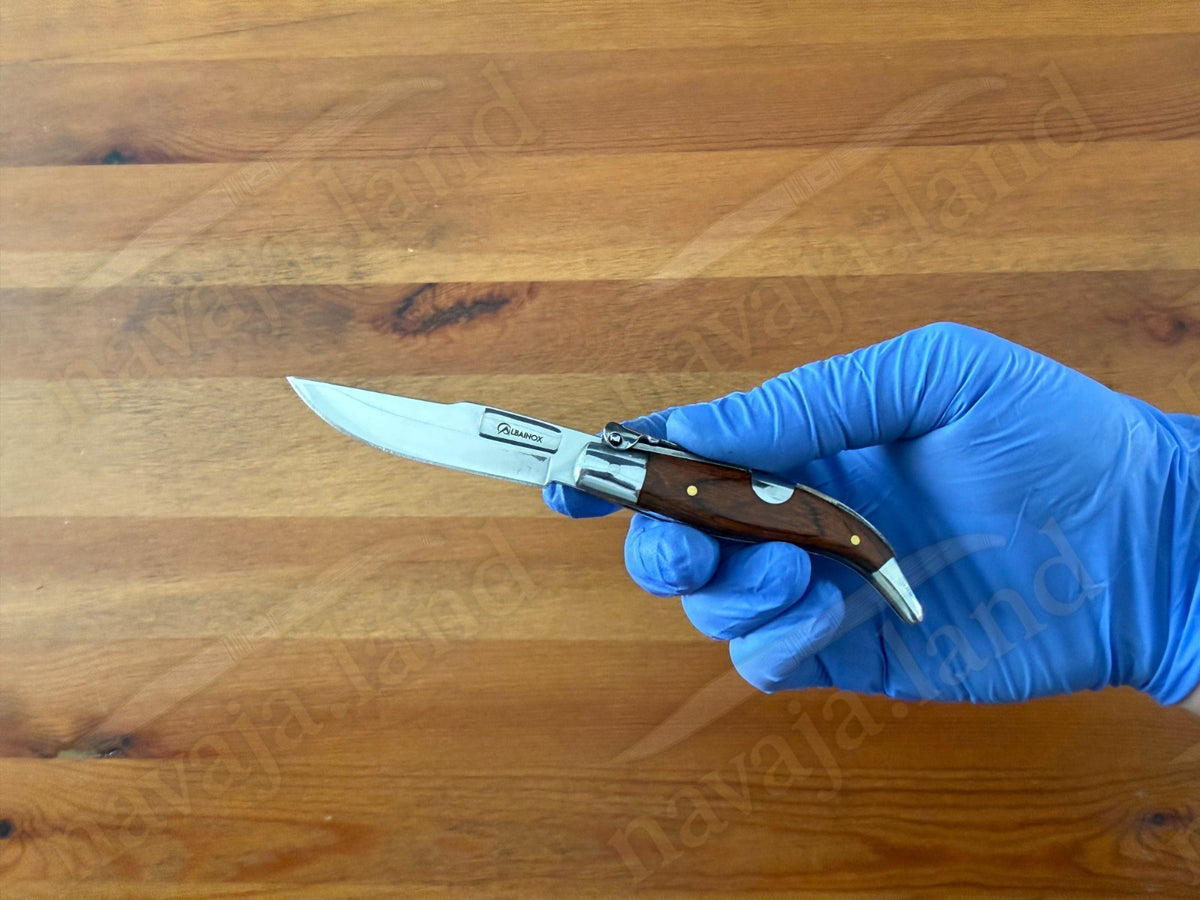 2.55” Spanish Navaja Teja Albacete Pocket Knife Red Stamina Scales with Ratchet