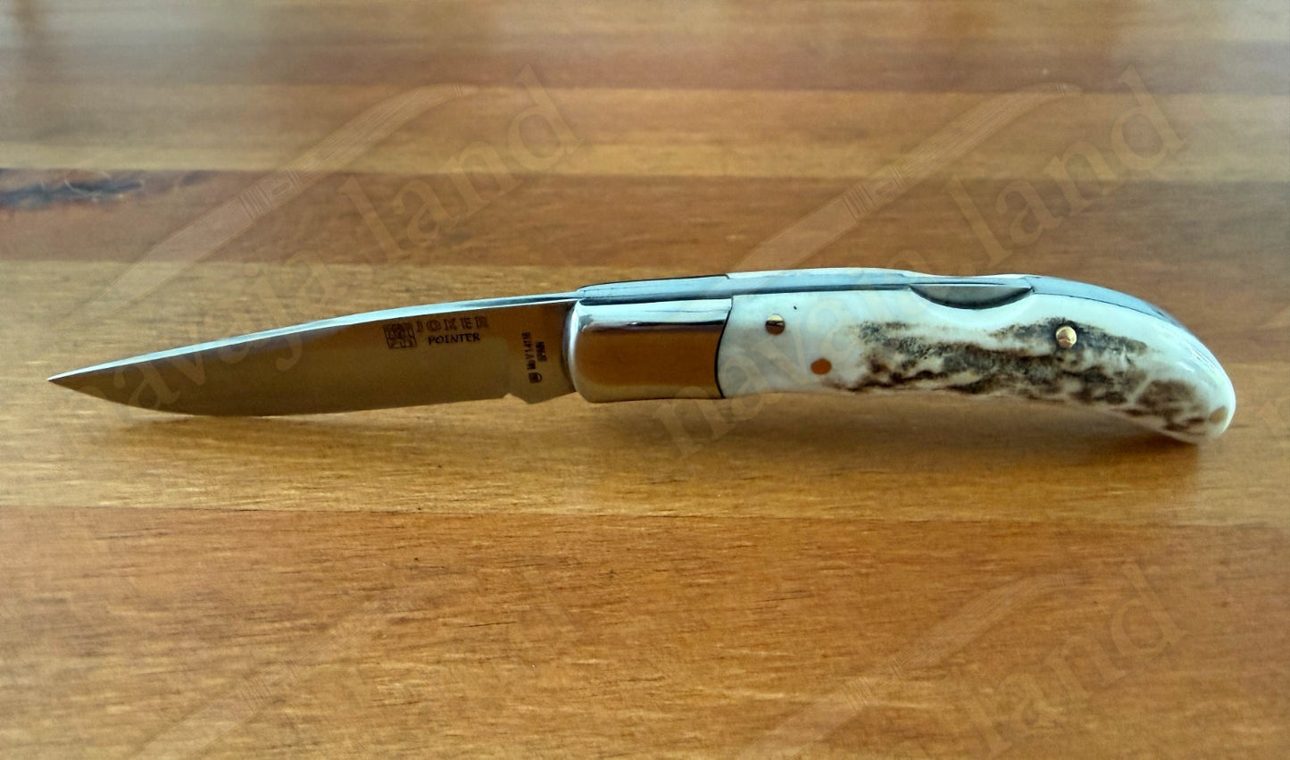 3” Joker Pointer Camping Folding Knife (Deer Antler Handle) Handmade in Spain