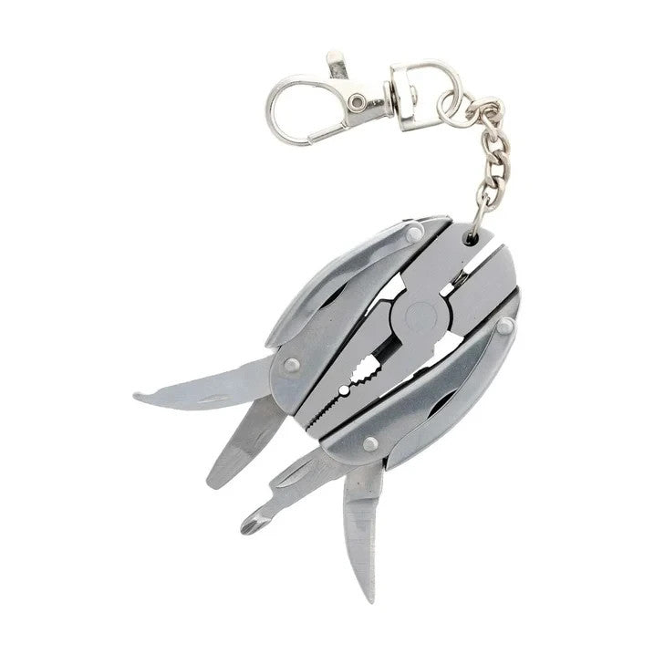 9-in-1 Mini Fishing MultiTool Stainless Steel Plier Knife Wire Stripper Crimper