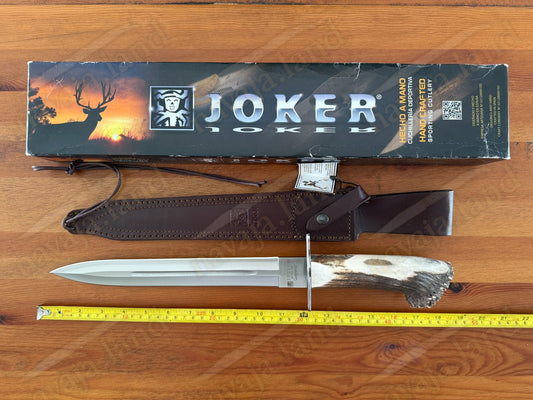 Joker Guepardo Hunting Knife – 11.81” Blade MOVA 1.4116 | Deer Antler Handle