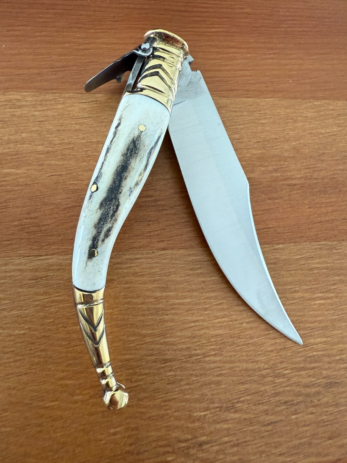 3.5” Albacete Navaja Joker Sevillana Knife Stag Horn Handle High Quality - Spain