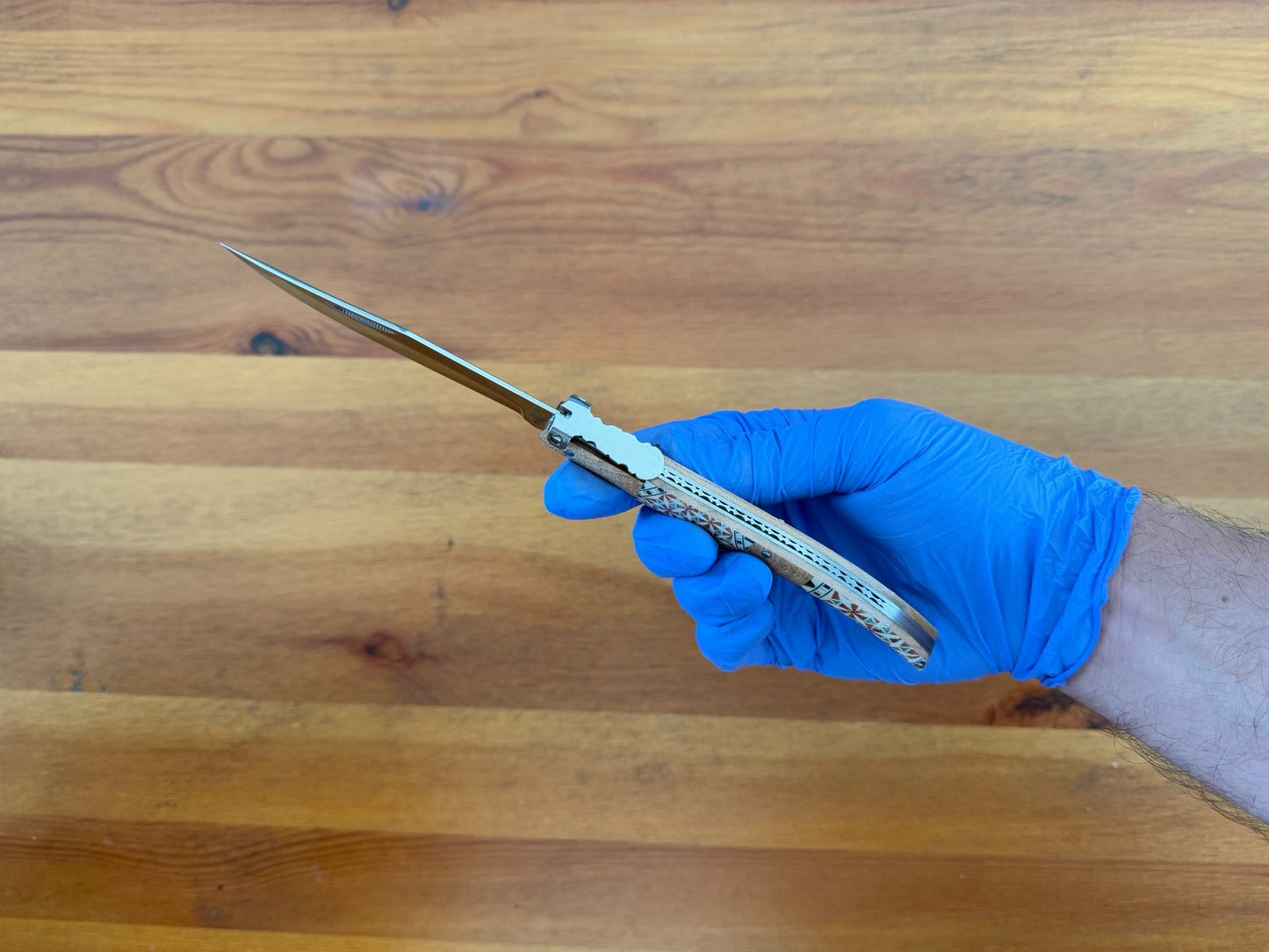 4.3" Arabian Style Spanish Navaja with Ratchet Pocket Knife Maple Wood Handle