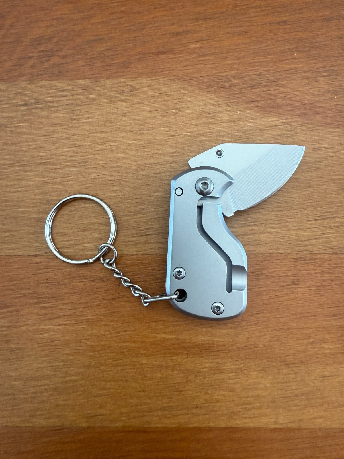 1.2" Stainless Steel Blade Keychain Mini Folding Knife Liner Lock Silver - Spain