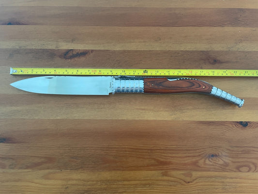 9 in. Estilete Spanish Navaja Folding Knife Red Stamina Wood Handle from Spain