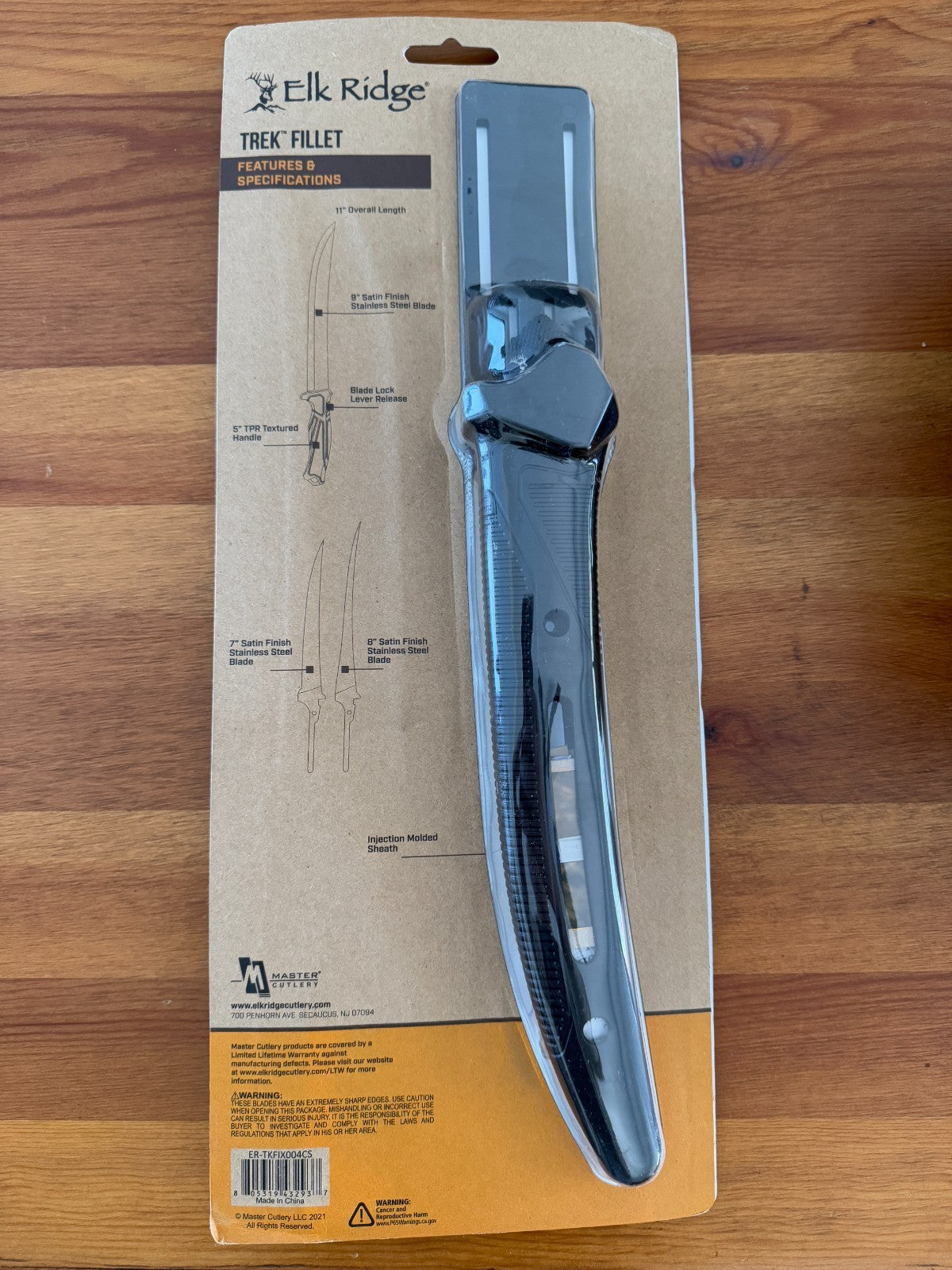 Fixed Knife 3x Interchangeable Stainless Blades with Sheath Elk Ridge TREK