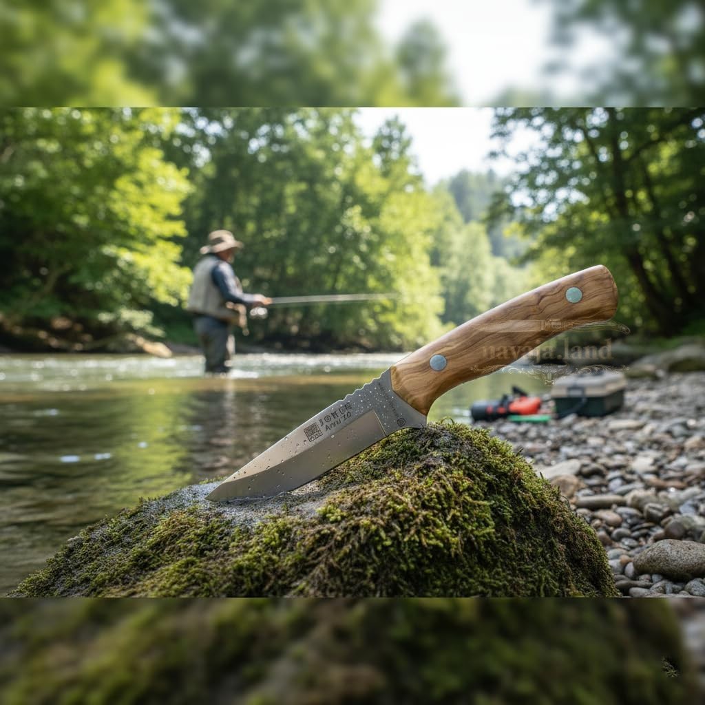 Joker Arrui 10 Outdoor Knife – 3.9” Blade | Olive Wood Handle | Leather Sheath