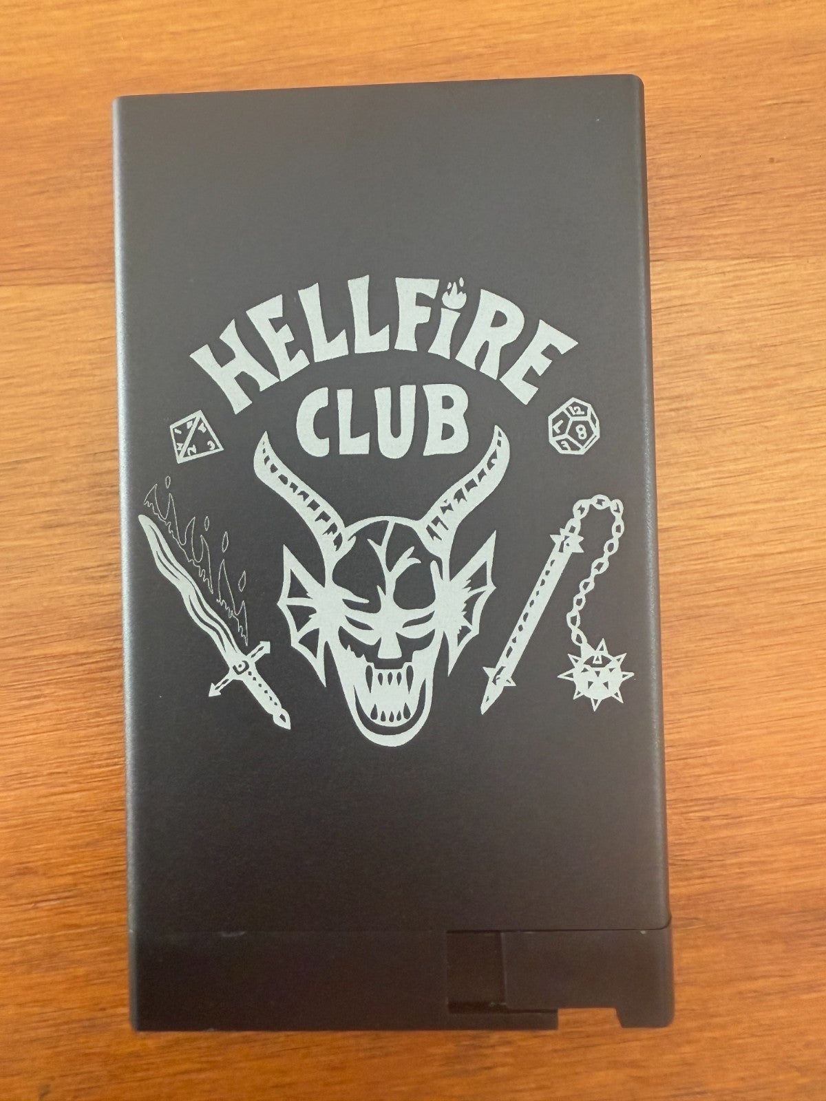 Hellfire Club Pop Up Wallet Brown Leather Credit Card Holder and Cash Aluminum