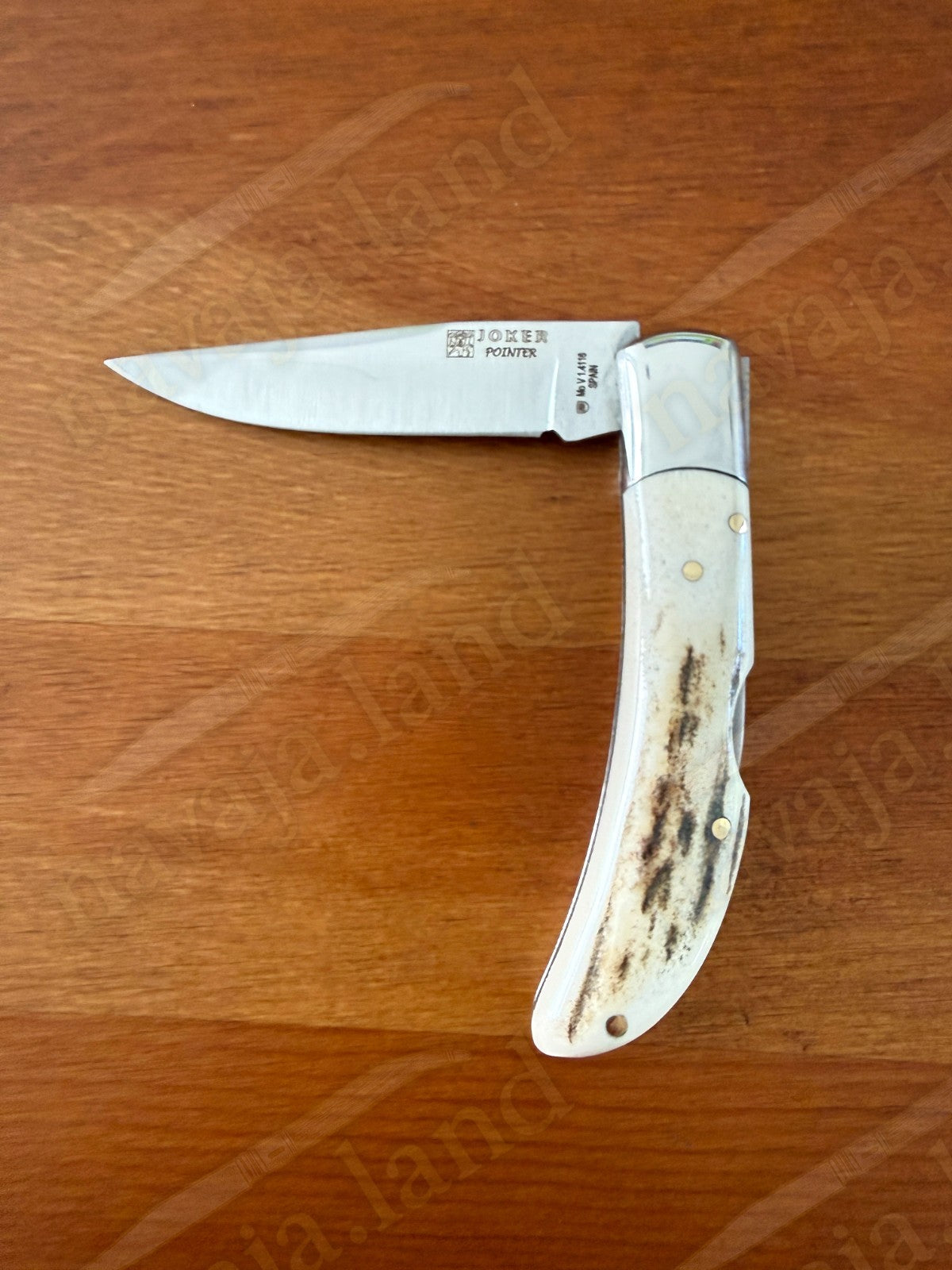 3” Joker Pointer Camping Folding Knife (Deer Antler Handle) Handmade in Spain