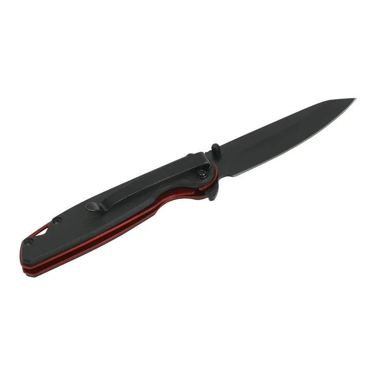 3" Blade Ozark Fathom Folding Knife 7" Open Black Polypropylene Handle
