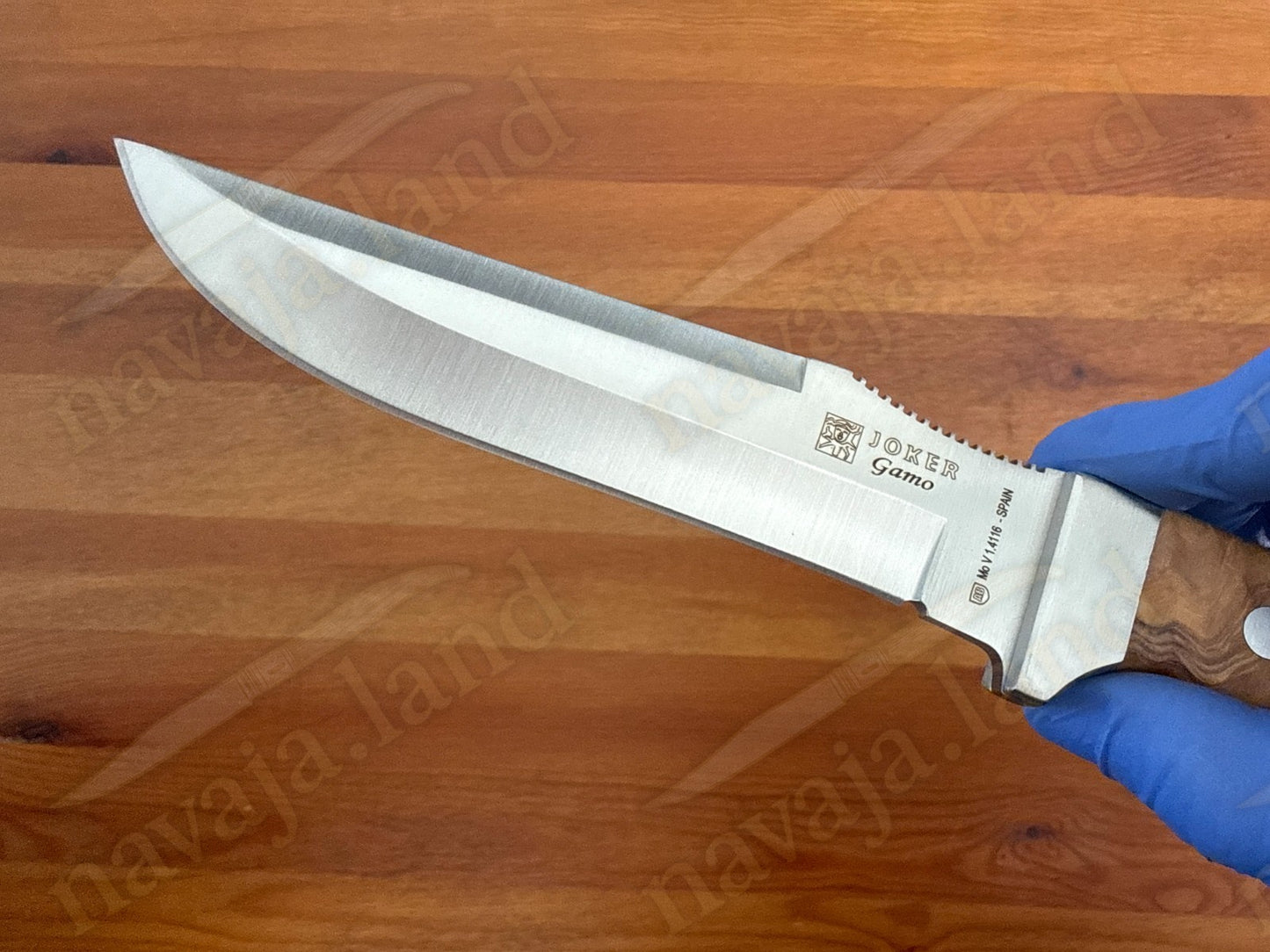 Joker Gamo Fixed Blade Hunting Knife 6.10" Mova 1.4116 Steel Olive Wood Handle