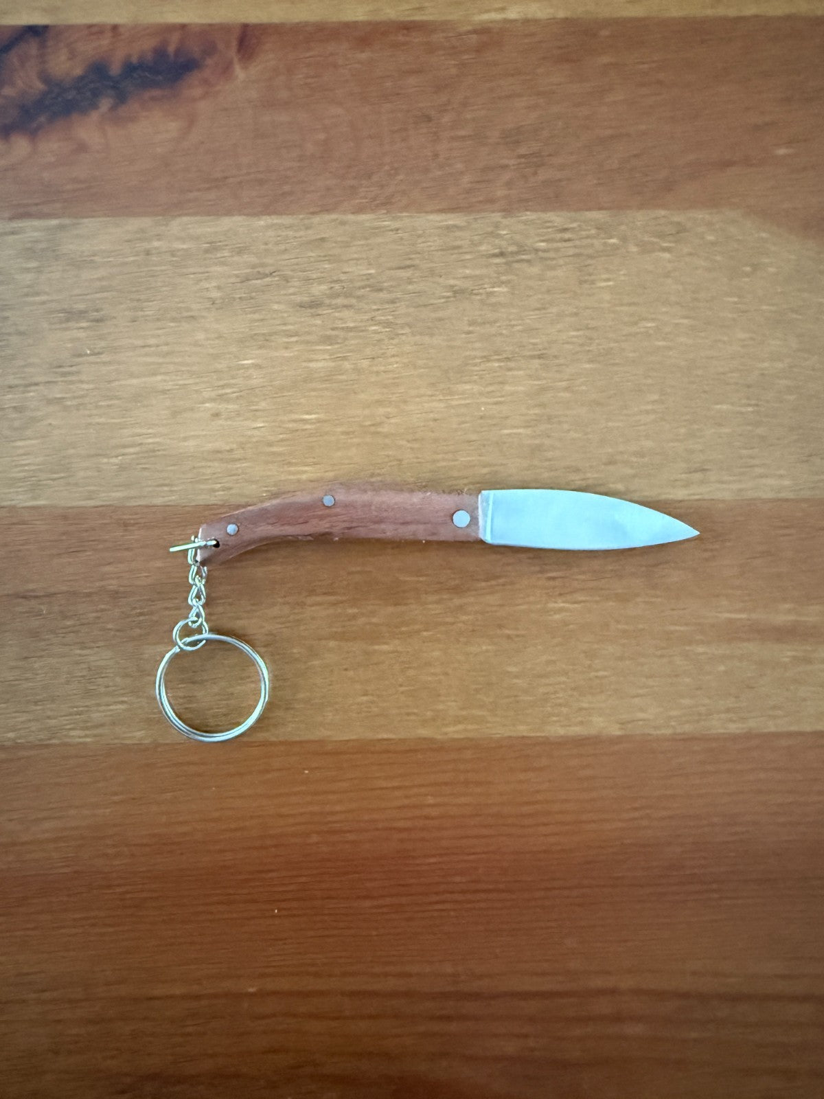 Keychain Mini Navaja 1.9" Stainless Steel Blade Slipjoint Wood Scales From Spain