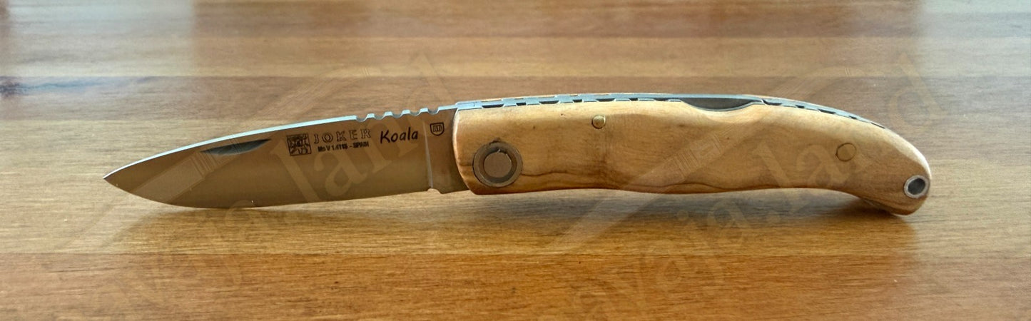 Joker Koala Pocket Knife 2.36” MOVA Blade Olive Wood Handle Handmade in Spain