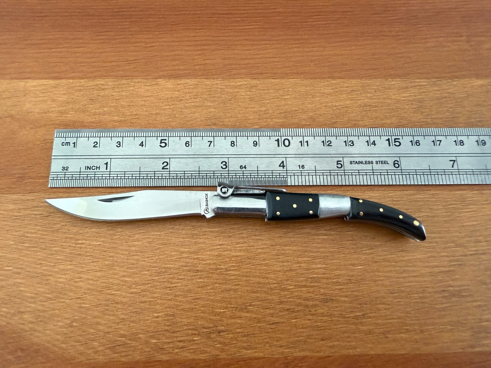 2.75” Arabian Style Navaja Folding Pocket Knife Black Stamina Wood Steel Handle