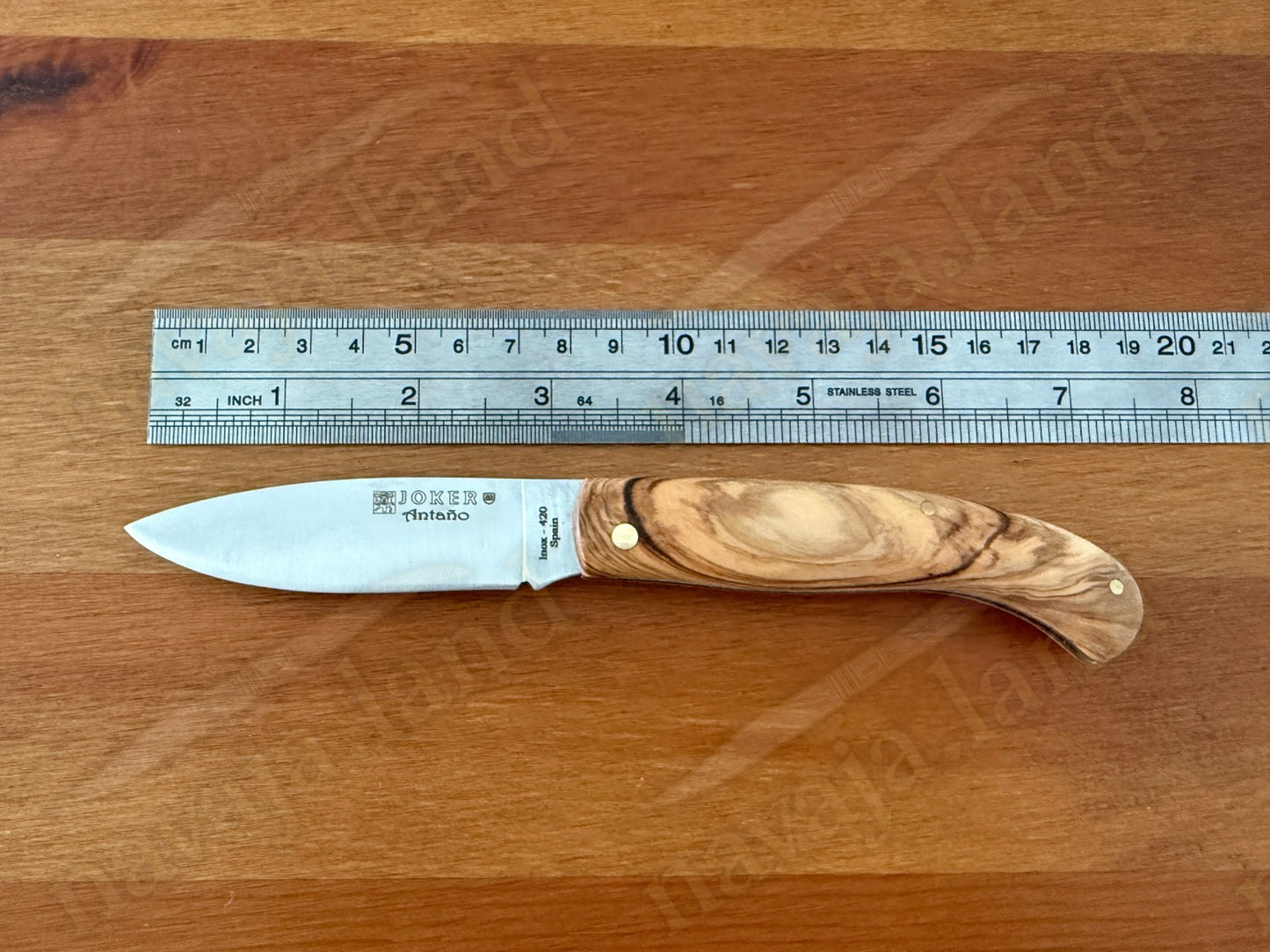 3.14” Joker Antaño Camping Folding Knife (Olive Wood Handle) Handmade in Spain
