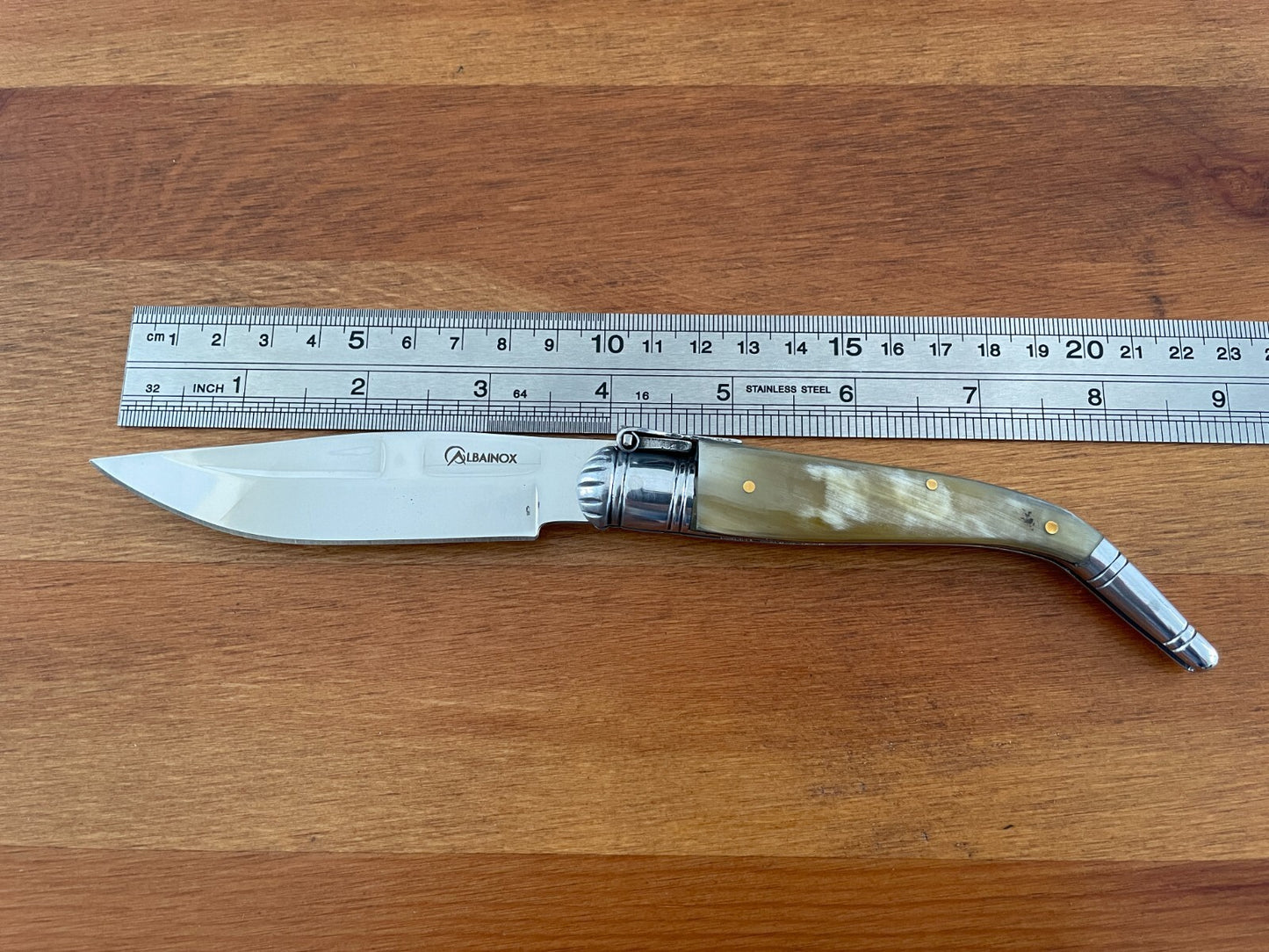 3.8" Spanish Navaja Sevillana Pocket Bullhorn Scales Unique *No ratchet*