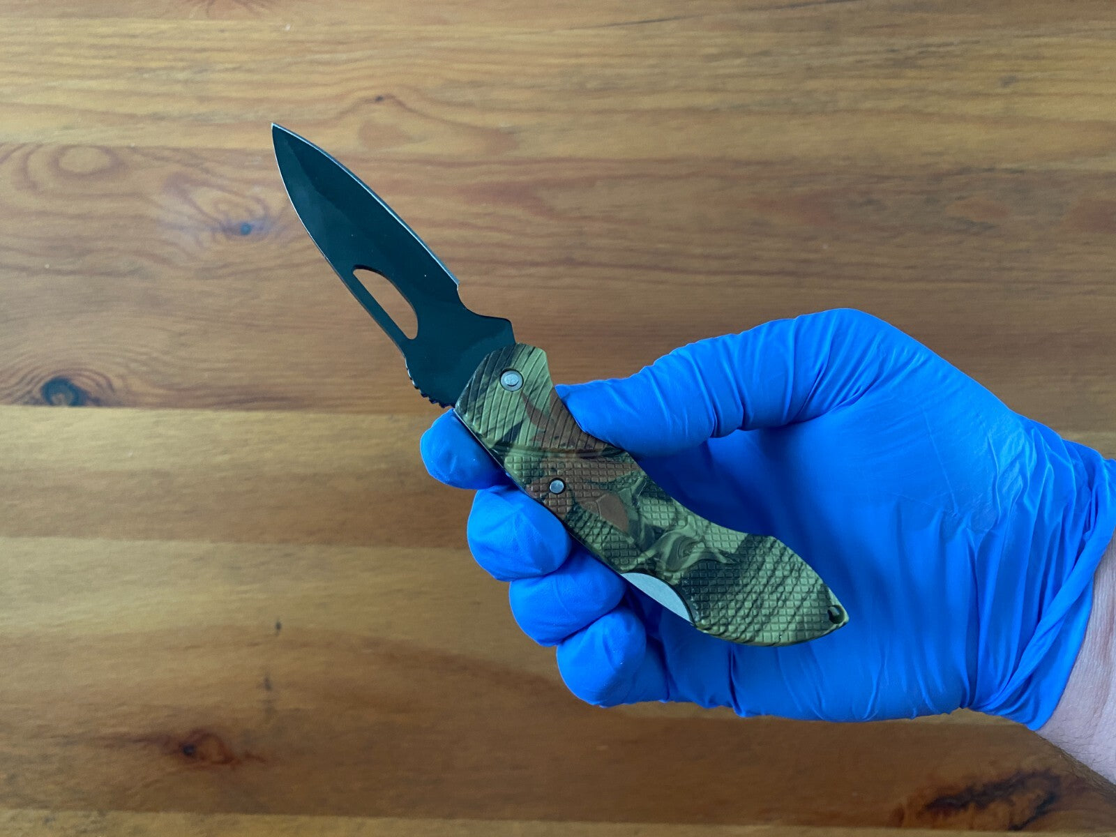 2.95" Stainless Black Blade Tactical Knife Plastic Camouflage Handle Lockback