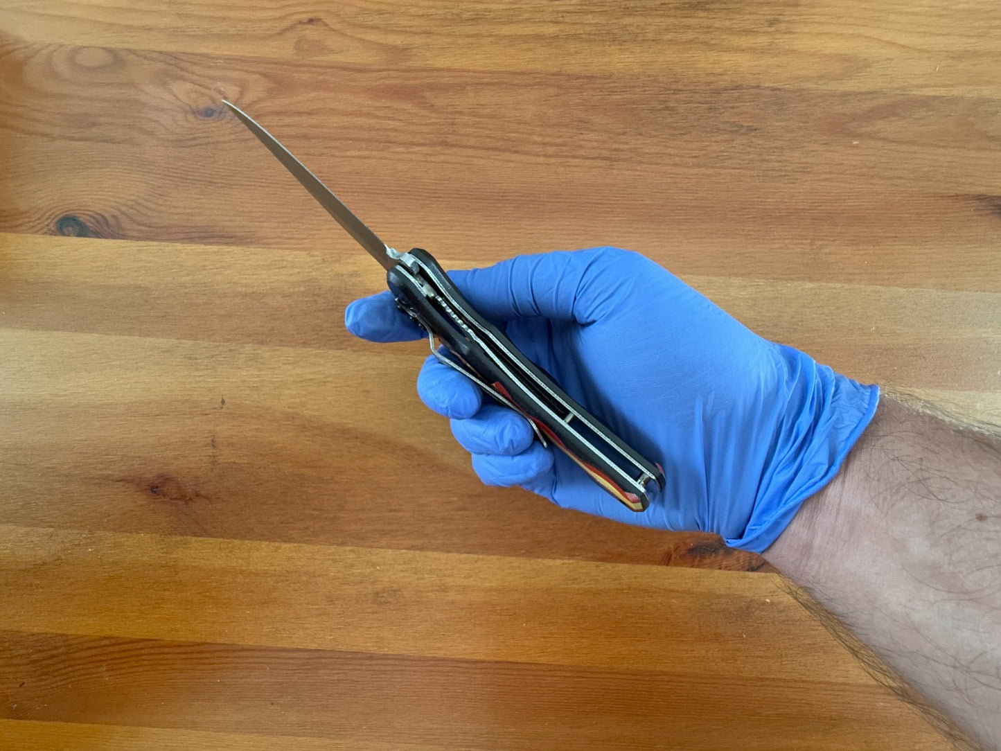 Spring Assisted Folding Knife Spanish Flag Aluminum Handle 7.5 cm (3 in) Blade