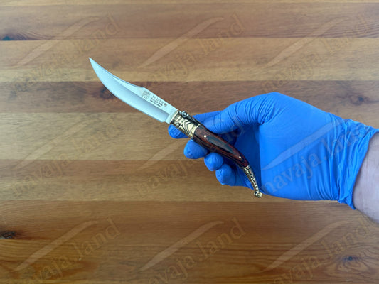 3.5” Navaja Joker Sevillana Knife Red Wood Handle High Quality Handmade in Spain