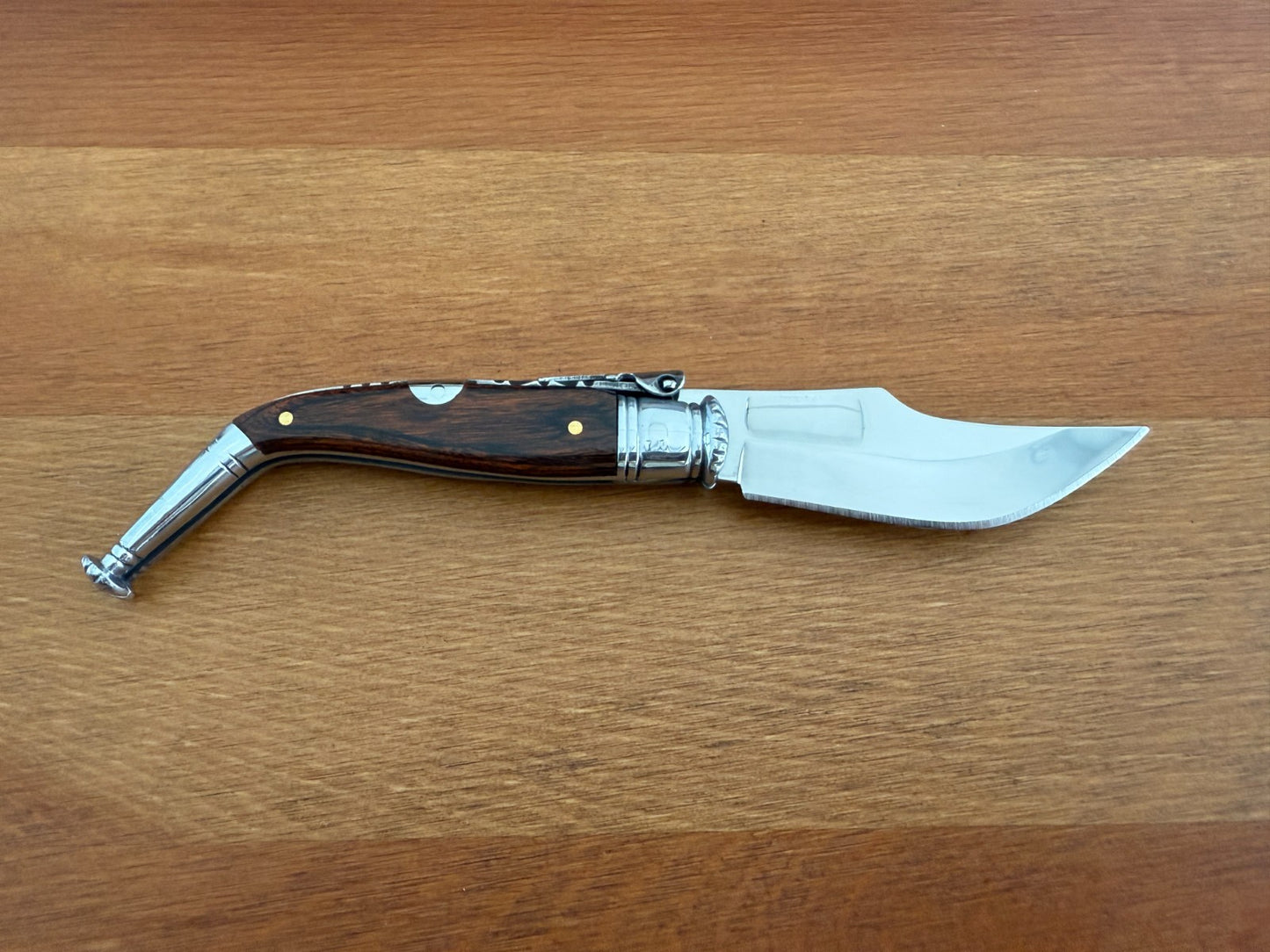 2.6” Spanish Navaja Jerezana Folding Knife Red Stamina Wood Scales With Ratchet