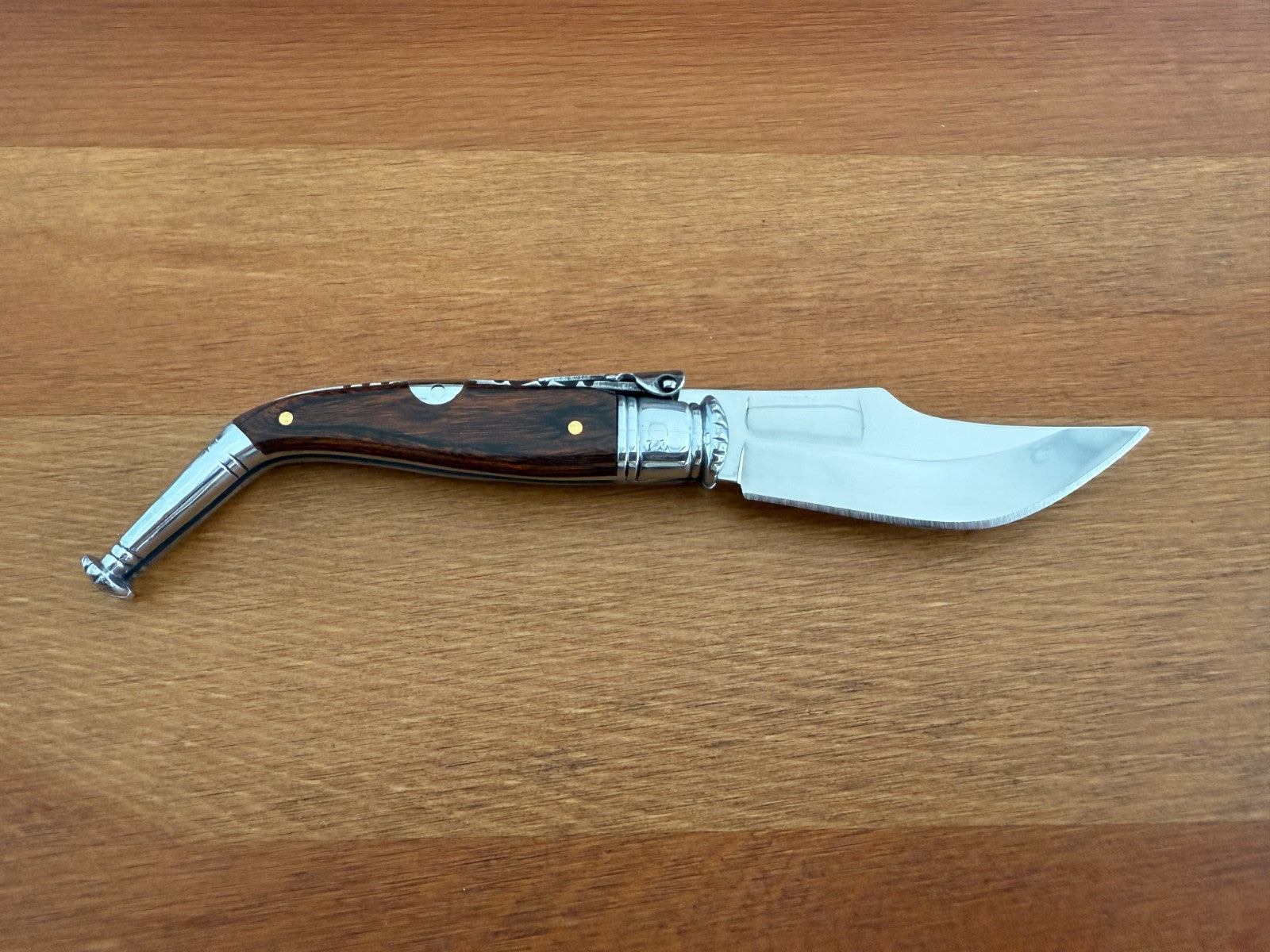 2.6” Spanish Navaja Jerezana Folding Knife Red Stamina Wood Scales With Ratchet
