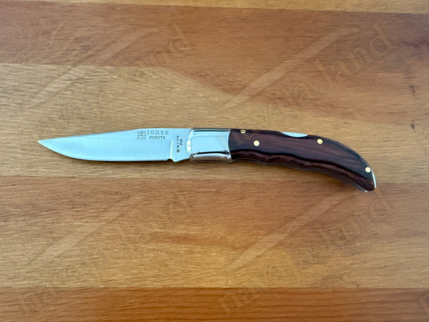 3.15” Joker Pointer Camping Folding Knife (Red Wood Handle) Handmade in Spain