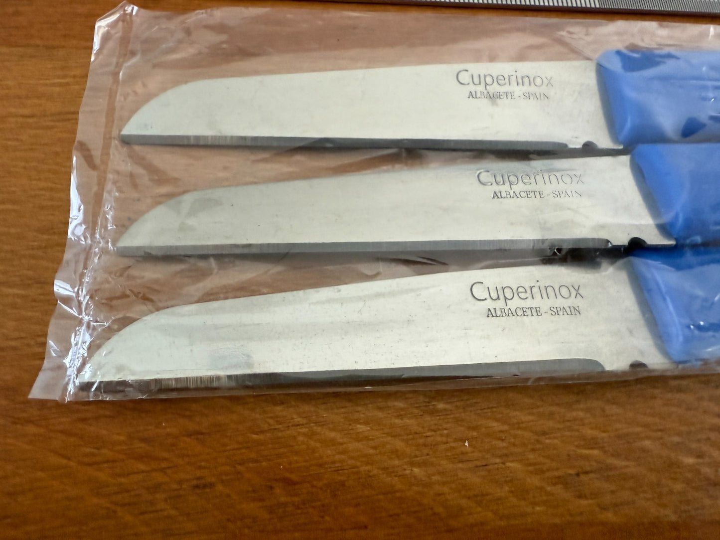 Cuperinox 3-Pack Potato Knife Stainless Steel and Blue Plastic Handle From Spain