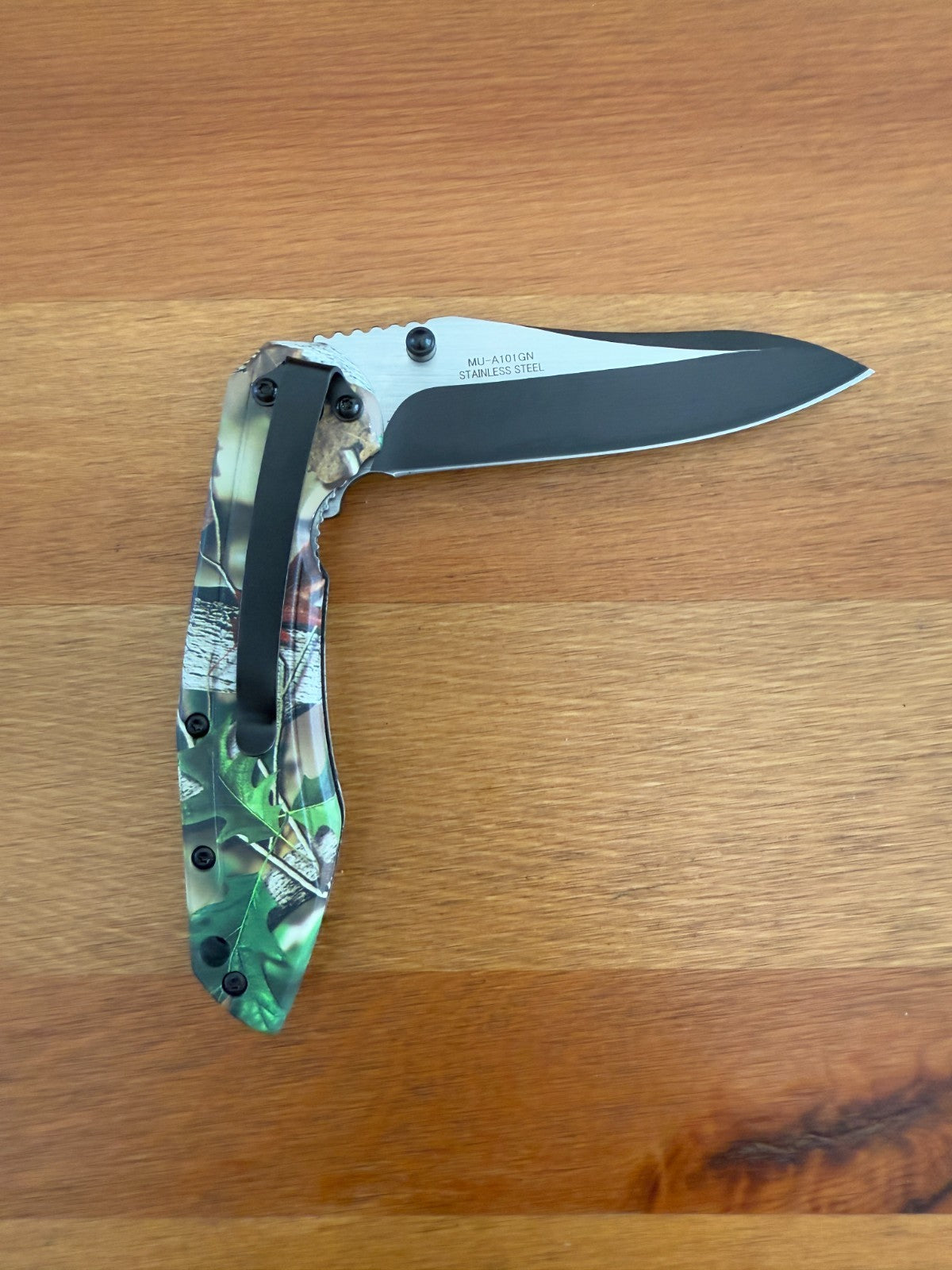 3.5" Steel Blade Master USA Folding Knife Assisted Pocket Clip Camo Handle