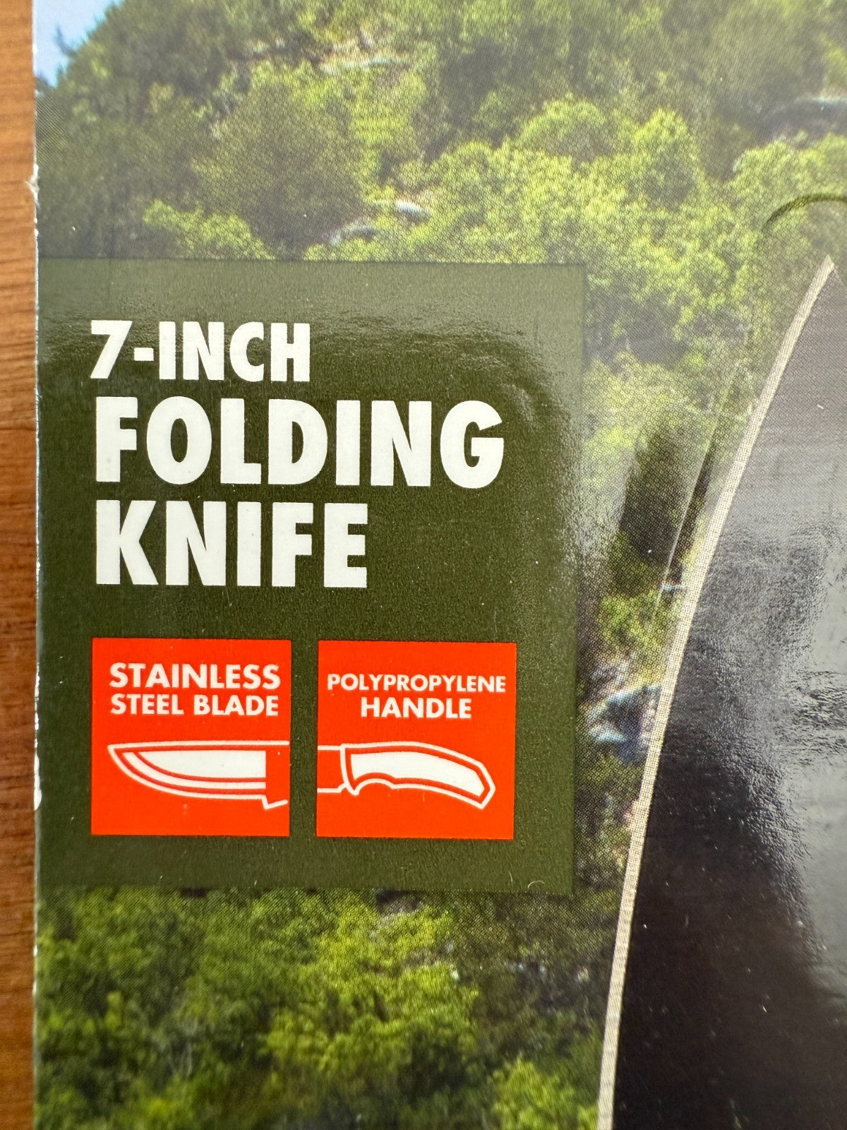 3" Blade Ozark Fathom Folding Knife 7" Open Black Polypropylene Handle
