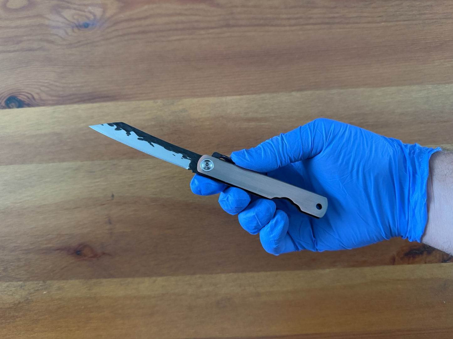 3" Navaja Higonokami Knife Stainless Steel Handle with Satin Bronze Finish