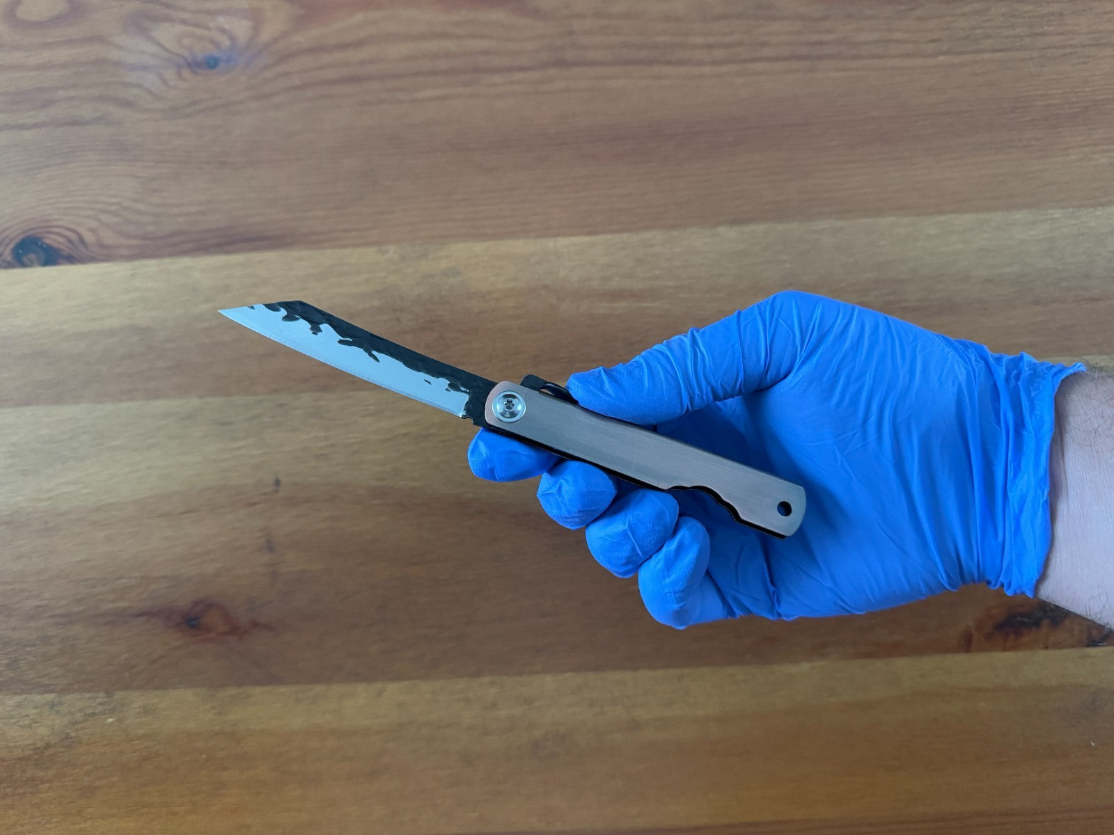 3" Navaja Higonokami Knife Stainless Steel Handle with Satin Bronze Finish