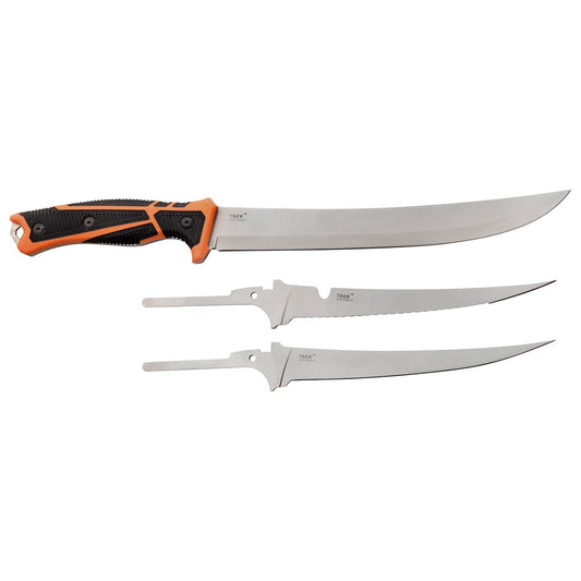 Fixed Knife 3x Interchangeable Stainless Blades with Sheath Elk Ridge TREK