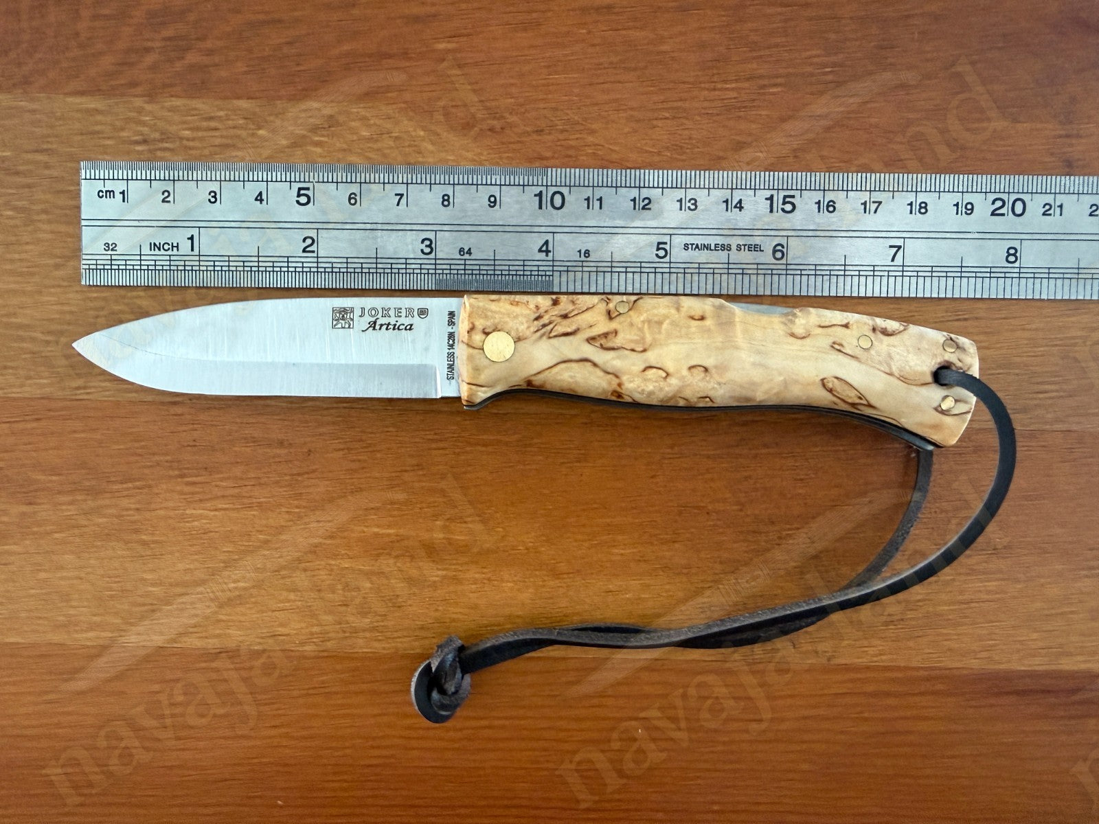 3.15” Joker Artica Bushcraft Folding Knife (Curly Birch Handle) Handmade Spain
