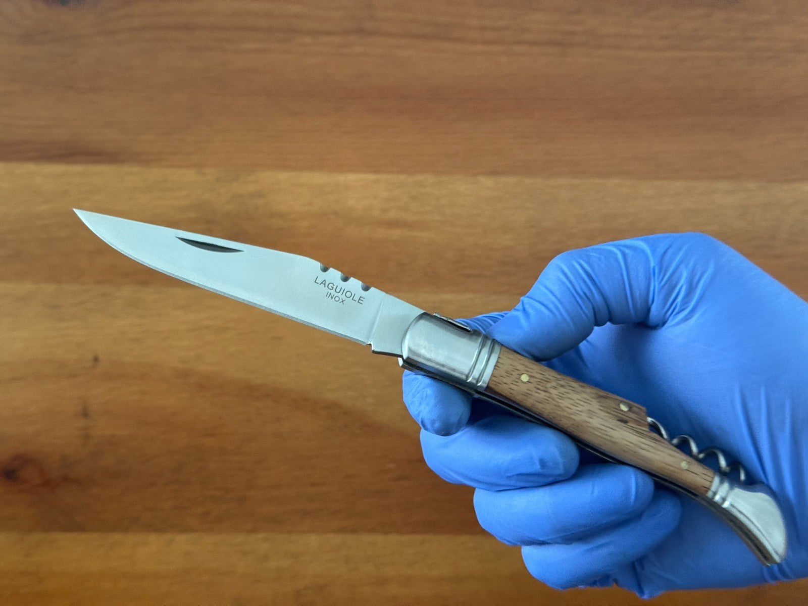 4” Stainless Steel Blade Navaja Laguiole Inox Pocket Knife Olive Wood Scales EDC