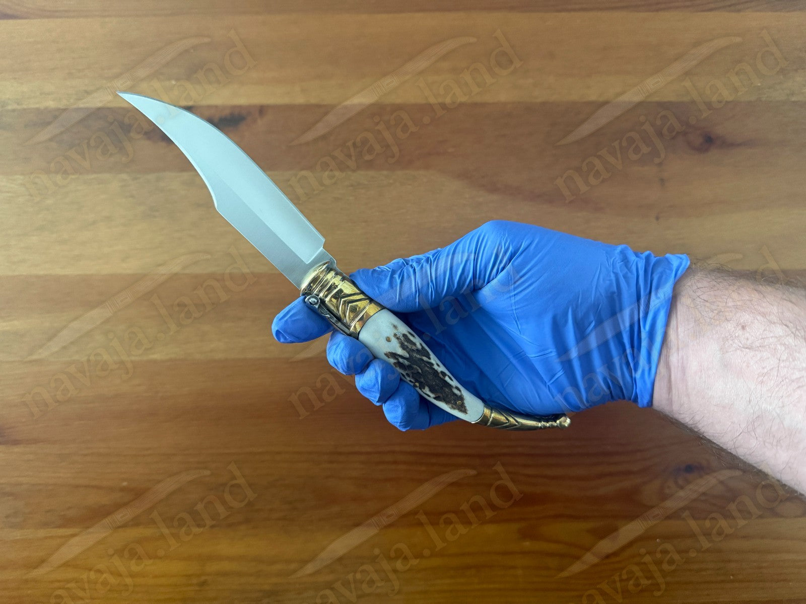 4.5” Spanish Navaja Joker Sevillana Pocket Knife Deer Horn Handle NO Ratcheting