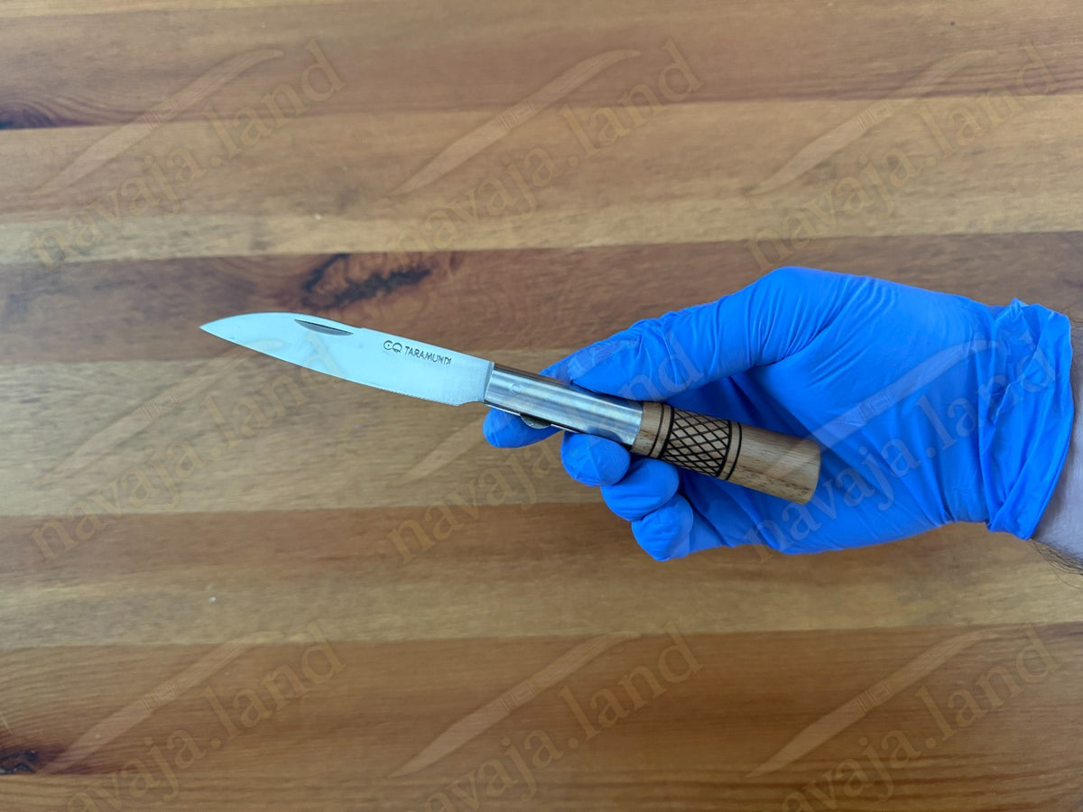3.15" CQ Taramundi Pocket Knife Chestnut Wood Handle Liner Lock Made in Spain