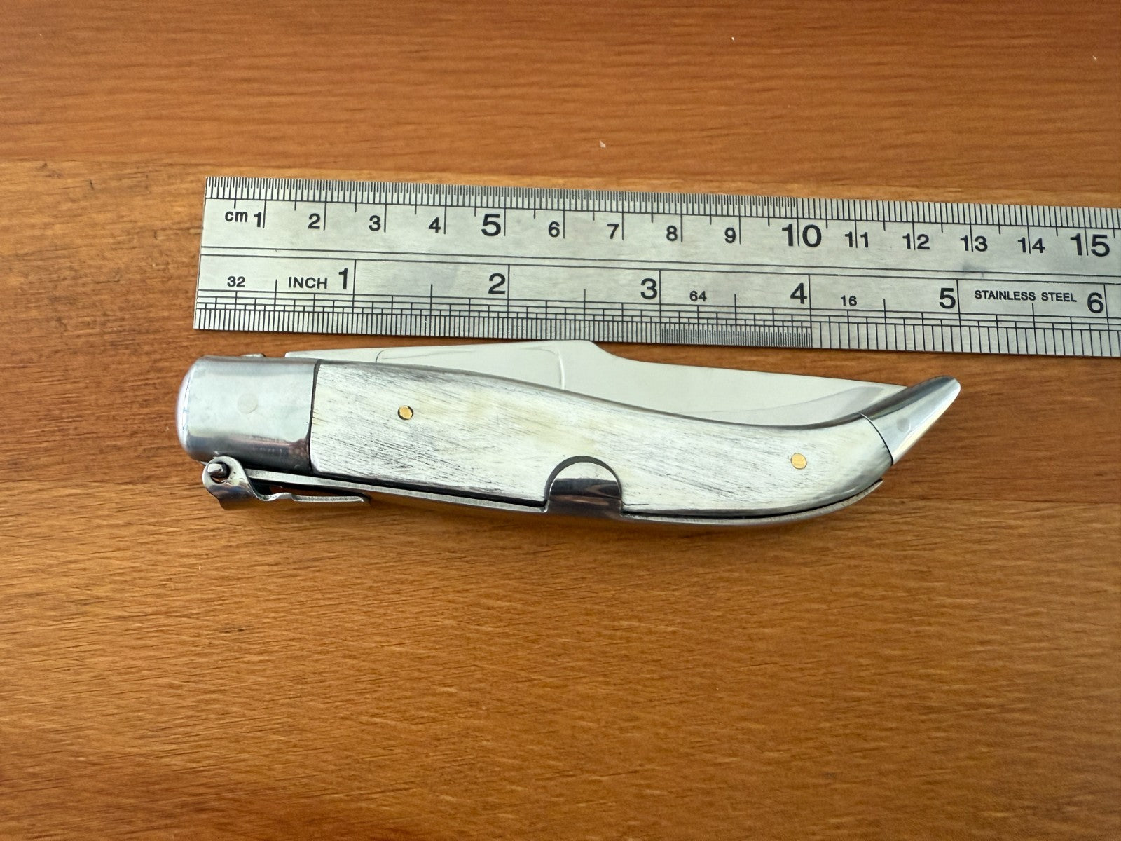 3.7" Spanish Navaja Teja Albacete Folding Pocket Knife Genuine Bull Horn Scales